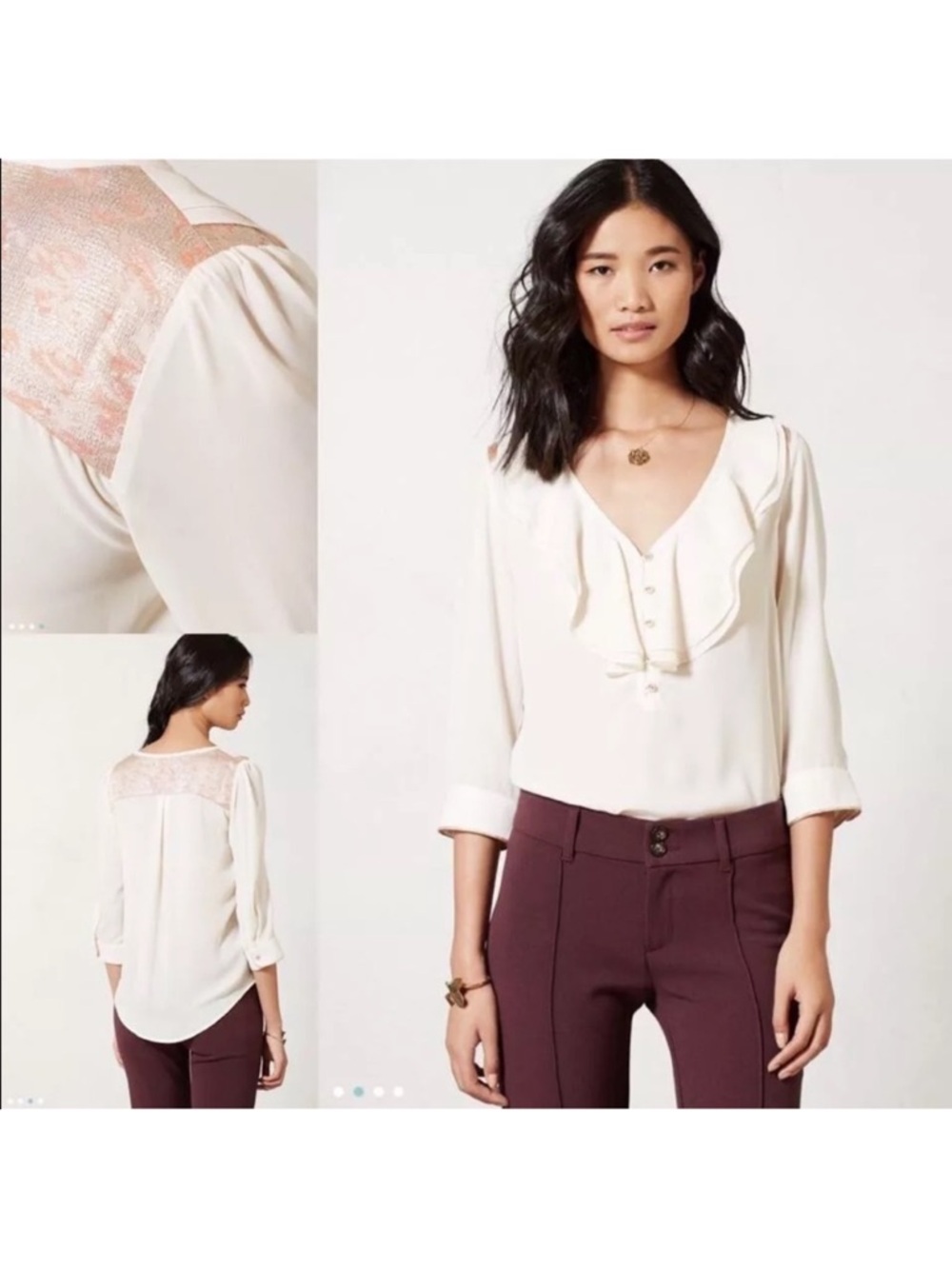 Anthropologie HD in Paris Elinor Ruffle Blouse Anthropologie Size 4